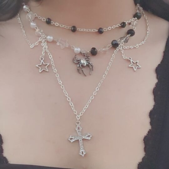 Midnight cross necklace