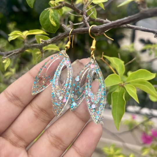 Clear wing earrings