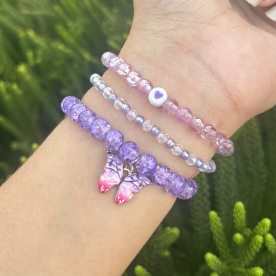 Violet bracelet stack