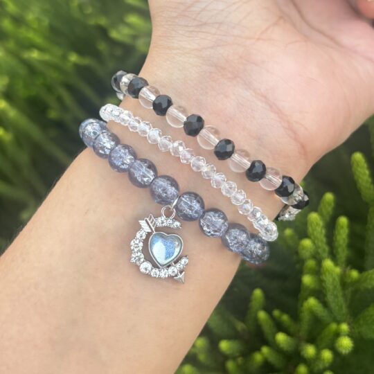 Grey bracelet stack