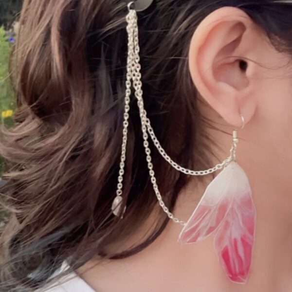 Butterfly wing earring + hair clip - Image 2